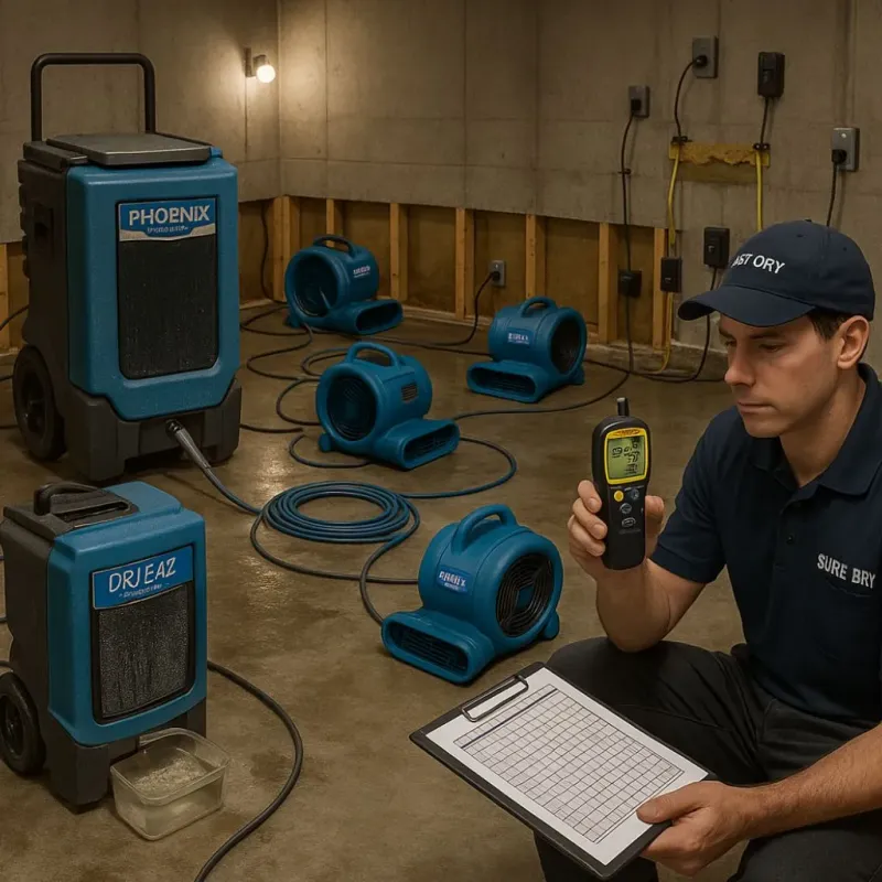 Structural Drying and Dehumidification process in Schall Circle, FL
